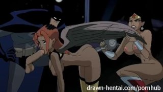 Justice League Hentai - Due ragazze per il cazzo di Batman
