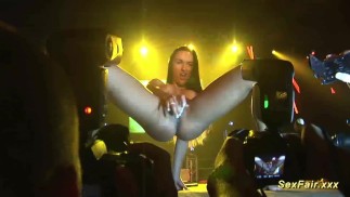 sexy strip show on public stage