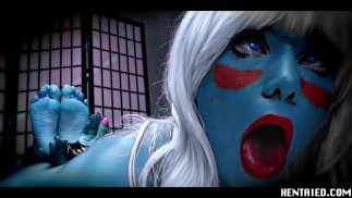 Hentai nella vita reale - JOI - Alieno blu - Figa rossa - Istruzioni per la masturbazione - bondage - posa dei piedi