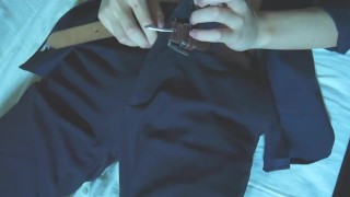 【Japanischer Student】 Masturbation mit schwarzem Hemd