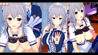 [Hentai Spel Koikatsu! ]Heb seks met Touhou Grote tieten Sakuya Izayoi. 3DCG Erotische Anime-video.
