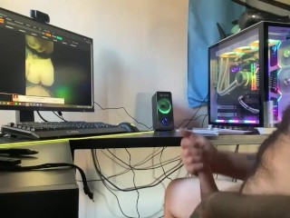 Novio Masturbándose Mientras Ve Porno