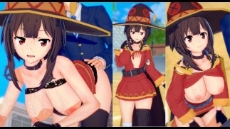 [Hentai Gra Koikatsu! ] Uprawiaj seks z Duże cycki KonoSuba Megumin.3DCG Erotyczne wideo anime.
