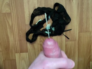 Dirty Stepmom's Panties and a Lot of Cum on them