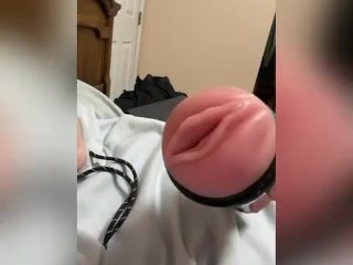 TEEN LICKS AND CUM IN FLESHLIGHT!! FOLLOW MY ONLYFANS!