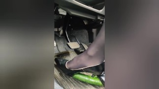 Roupa feminina Saltos altos Fetiche de saltos altos Meias-calças pretas