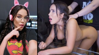セクシー過ぎる巨乳ゲーマー女子がバックでパコパコハメられる