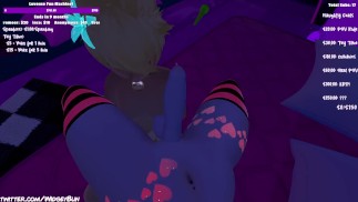Trans Fox Girl Dostane Naplněnou Jehněčí Omáčkou Na Streamu Ve VR