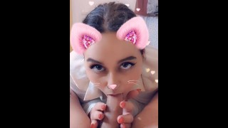 ОТ ПЕРВОГО ЛИЦА САМЫЙ ГОРЯЧИЙ МИНЕТ И КОНЧИЛ В SNAPCHAT