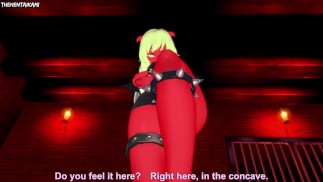 Hentai POV voeten karige Daemon domineert je panty en kousen met garterbelt
