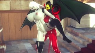 2 Futa Dämonen ficken in einer Kirche