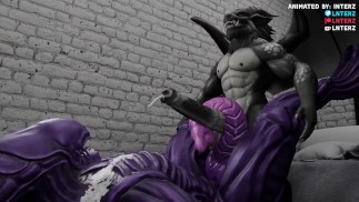 Alien Tailfucking Огромный Член Дракона Анимация
