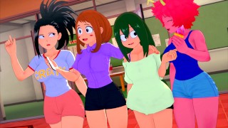 Napalone nastolatki ze szkoły Deku chcą CAŁEJ jego spermy - My Hero Academia Anime Hentai 3D Kompilacja