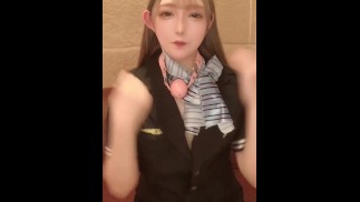 I was stimulated in a sensitive place and made naughty noises. Today, I imagined a cabin attendant.