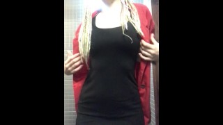 Horny at work need to release myself - feeling sexy and recording - red lips business bitch slut