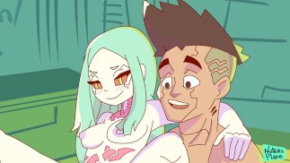 サイバーパンクの大人のパロディーアニメーションからのRebecca