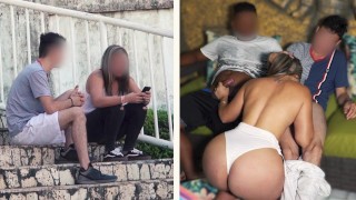 Mollige Latina slet geeft alleen om roem, dus wordt ze vernietigd door twee grote lullen in DP trio