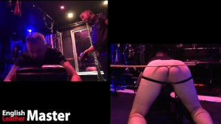 Impact jeu gant en cuir fessée caning pagayer esclave dans donjon APERÇU