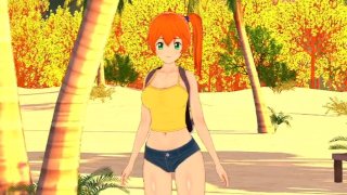 Hentai Uncensored La douce Misty se trouve sur la plage et surprise est baisée en levrette Pokemon