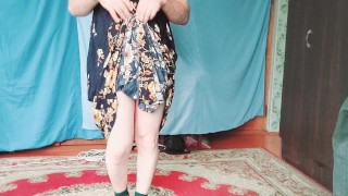 Hot Blonde gay con vestido de milf youtuber CrossdresserKitty