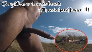 Catturato su una spiaggia per nudisti nel Regno Unito con un'erezione dura come una roccia