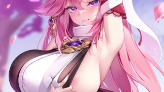 Yae Miko | NNN | Chica Zorro Guantelet Ronda 3 | [Impacto de Genshin] (Desafío) - Hentai JOI