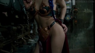 Latex Slave Leia Fucked by a Droid in Star Wars Dungeon