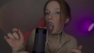 ASMR ВУЛЬГАРНАЯ ДЕВУШКА С ВЕСНУШКАМИ ИГРАЕТ С ПРЕЗЕРВАТИВОМ ВО РТУ мокрый звук (брюнетка с веснушками)