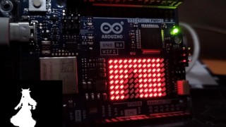 Slechte Apple! op De Arduino R4 LED matrix 12x8 XXX