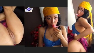 Saturno squirt haar onderdanige en neukt het geschoren en roze poesje van deze hete lesbienne 👅🏳️ 🌈