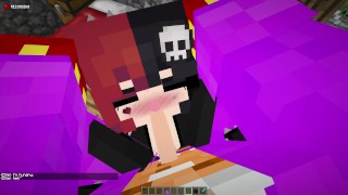 Minecraft JennyMod! ¡Follando la cara a una chica gótica de grandes tetas, Ellie!