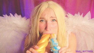 Angel anal gape doble penetración en diosa chorro garganta profunda y corrida facial
