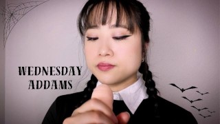 Яндере Уэнсдей Девушка делает 1-й минет в колледже -ASMR