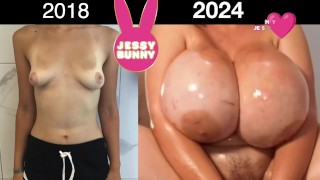 From mini Natural small Tits to Massive Fake Tits: 0cc vs 3750cc | Jessy Bunny
