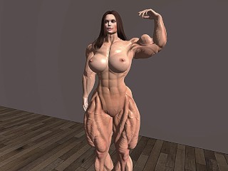 Female Bodybuilder Posing Nude | second Life