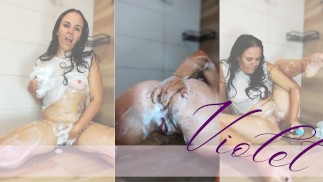 Wet, Soapy, Shower with Explosive Orgasm from Shampoo Bottle