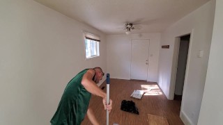 Cute Boy Deep Cleans Living Room - Washing & Scrubbing