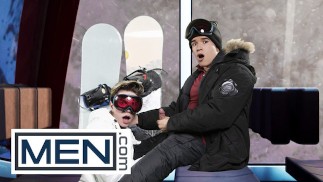 MEN - Jordan Lake dává Maverick Sun kouření sedačkovou lanovkou a poté Maverick Cums na Jordan's Goggles