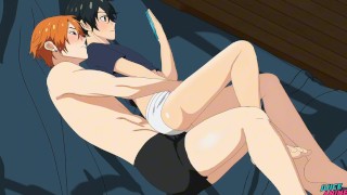 Mijn vriend trok mijn ondergoed uit en begon zijn lul op mijn kont te wrijven - Hentai Yaoi Anime