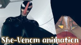 Jsem Spiderman a kurva Ona Venom s neuvěřitelnými velkými kozy a creampie (Parodie animace) - Jazziuu