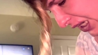 gagging on a no warning cumshot teehee - Dimecandies