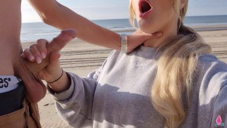 Nach einem Blowjob für einen Fremden am Strand wurde ich gefickt