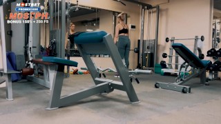 Фитнес, Снял русскую красотку в спорт зале и трахнул ее