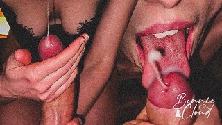 Ma demi-soeur me suce et se prends une éjaculation faciale.