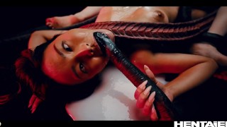 Rea Lil Black e Jia Lissa sao fodidas come em um hentai por brinquedinho monstruoso e gozam muito