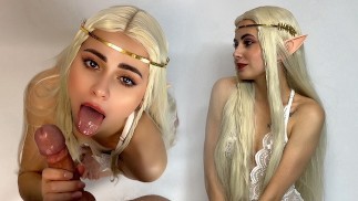 Elf was caught and fucked in the mouth (The legend of Zelda) beautiful blowjob