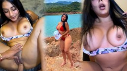 Pareja tiene sexo en la cabaña de vacaciones, ella tiene una cara muy dulce