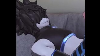 Emo Twink Furry trekt zijn enorme lul