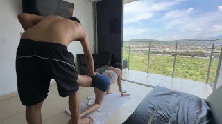 She helps my Latina stepsister with her yoga routine and ends up doing some delicious exercises.