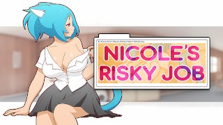 Nicole Risky Job #3 - ¡Camgirl juega con una lesbiana en webcam y squirt! - 100% Game